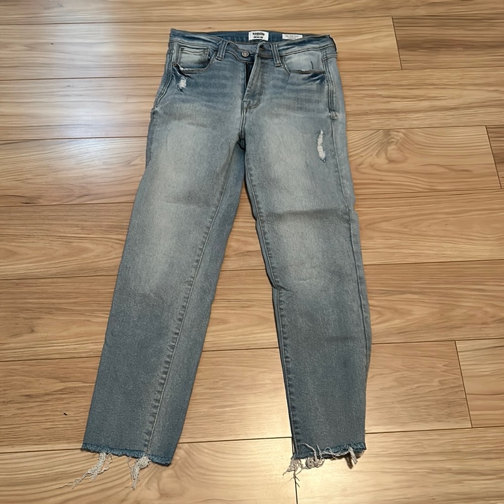 Straight cut jeans, vintage ends, white washed blue jeans, pants